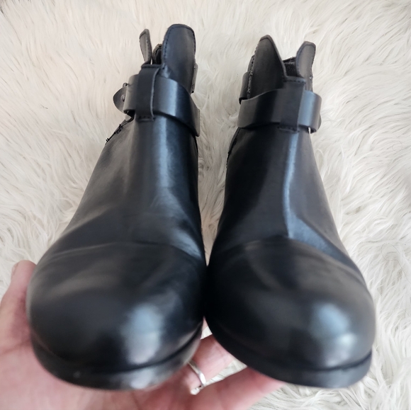 RAG & BONE HARROW LEATHER HEEL BOOTIES ROUND TOE BLACK SZ 39/8.5 - Picture 13 of 14